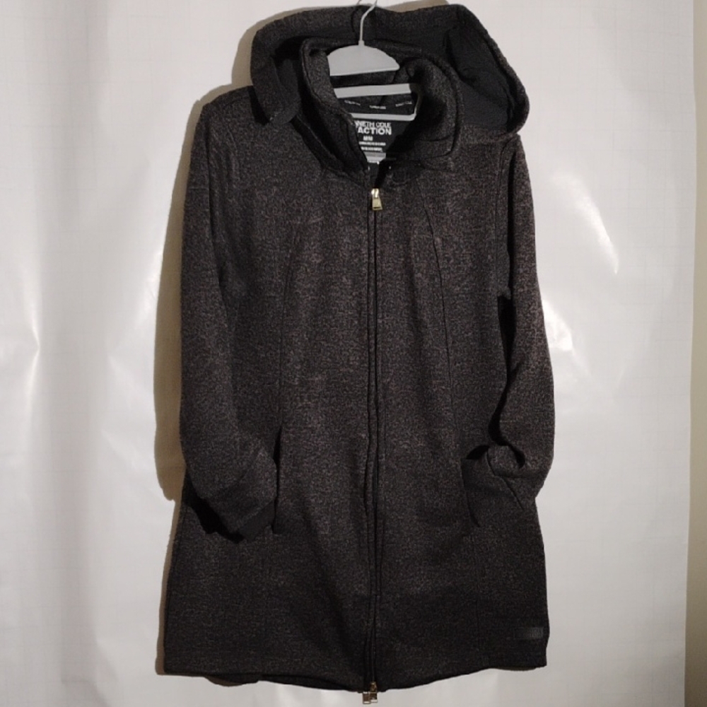 Black Hooded Zip-Up Jacket Size Medium